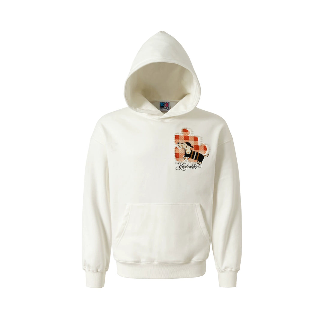YADcrew Dachshund Puzzle Pearl Embroidery Hoodie | Face 3 Face