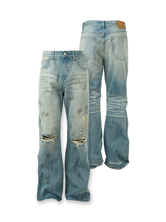 STEEPC Dirty Washed Faded Distressed Jeans | Face 3 Face