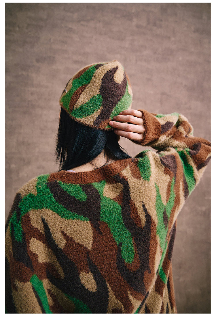 Remedy Flame Camouflage Knit Sweater | Face 3 Face