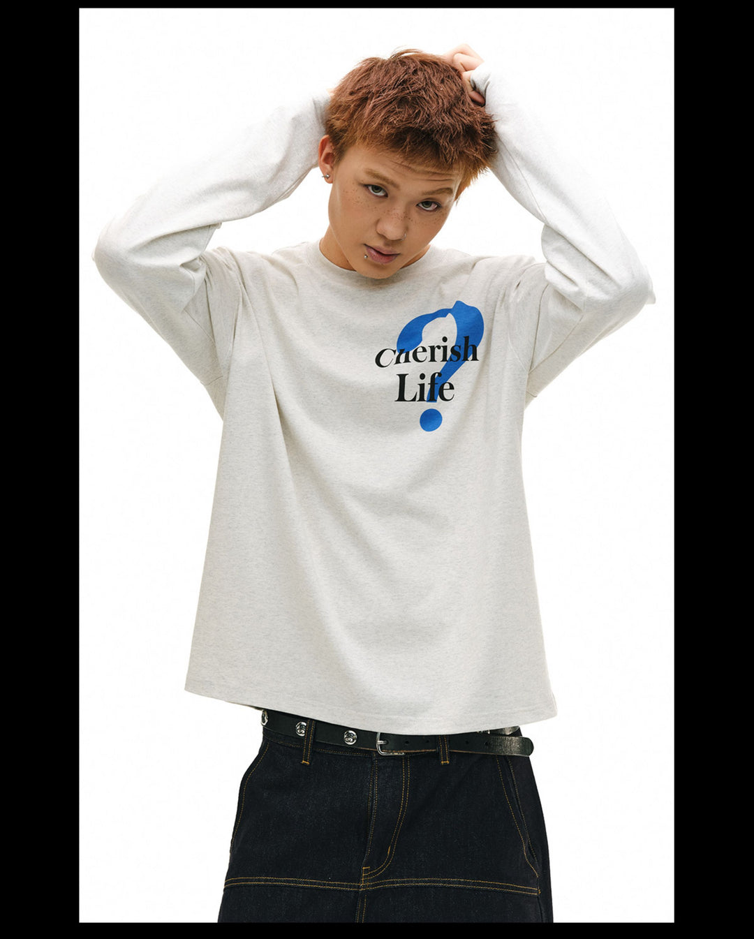 NOVACAM Question Mark Print Long Sleeve Tee | Face 3 Face