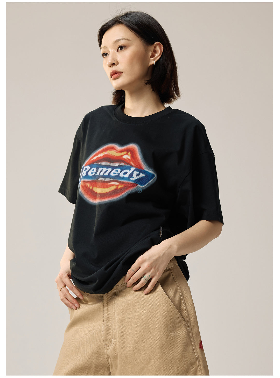 Remedy Airbrushed Kiss Lips Print Tee | Face 3 Face