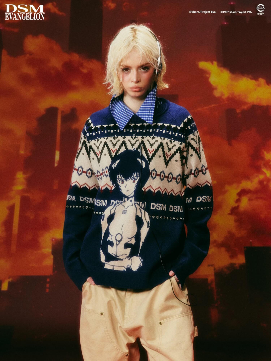 DSM x EVA Character Jacquard Knit Sweater | Face 3 Face