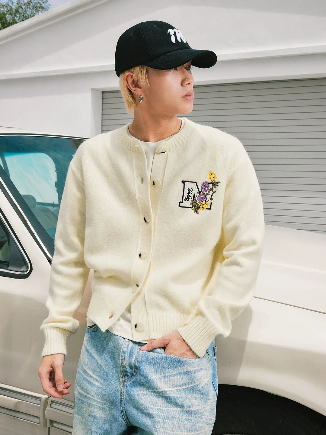 MEDM Floral Embroidered Knit Cardigan | Face 3 Face