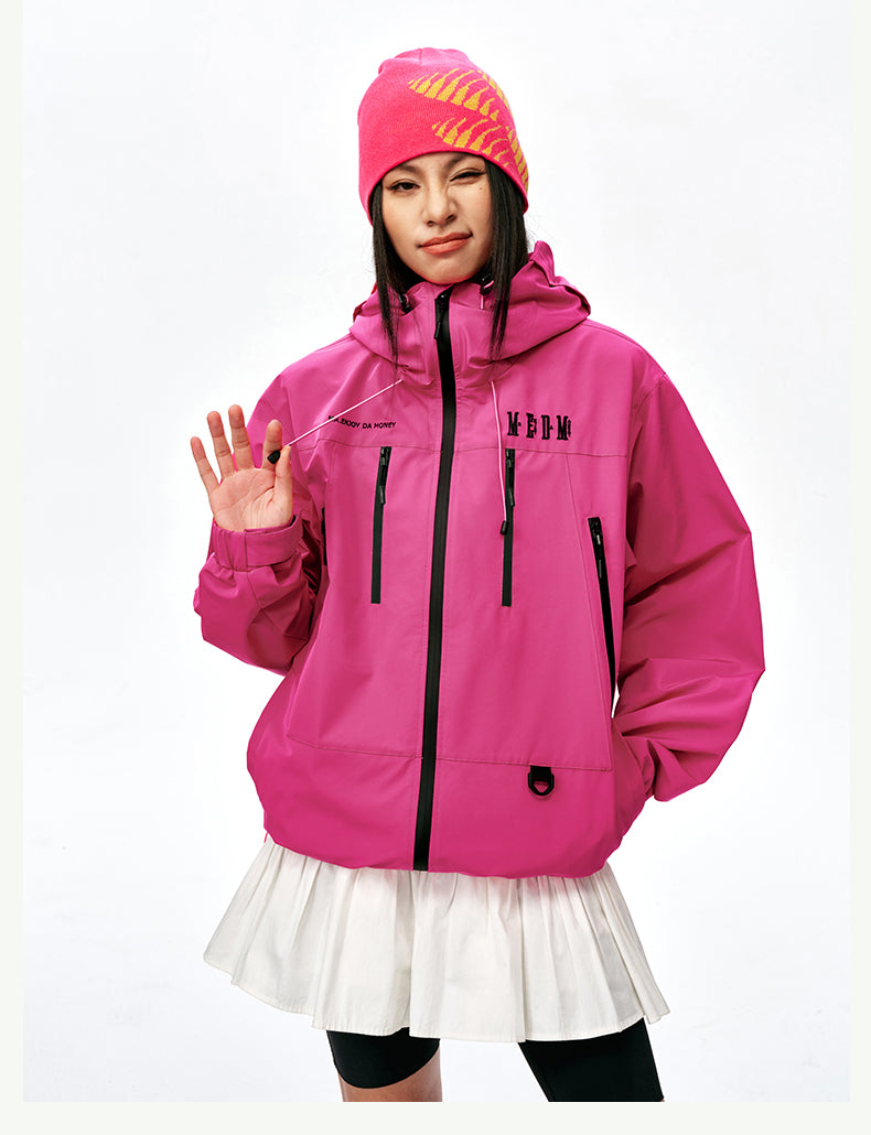 MEDM Basic Logo Embroidered Hardshell Jacket | Face 3 Face