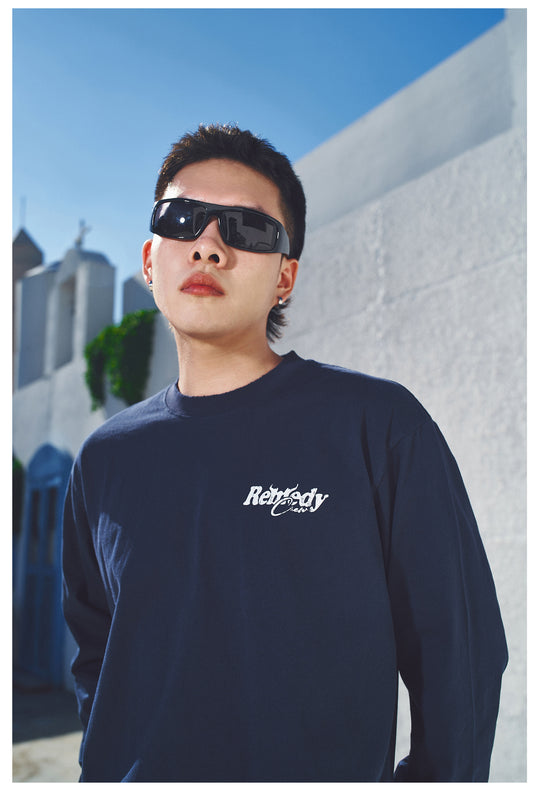 Remedy Cracked Logo Print Long Sleeve Tee | Face 3 Face