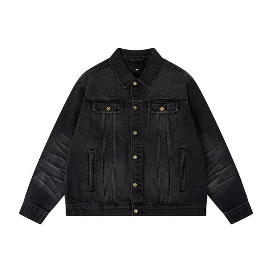 1807 Cat Whiskers Washed Black Denim Jacket | Face 3 Face