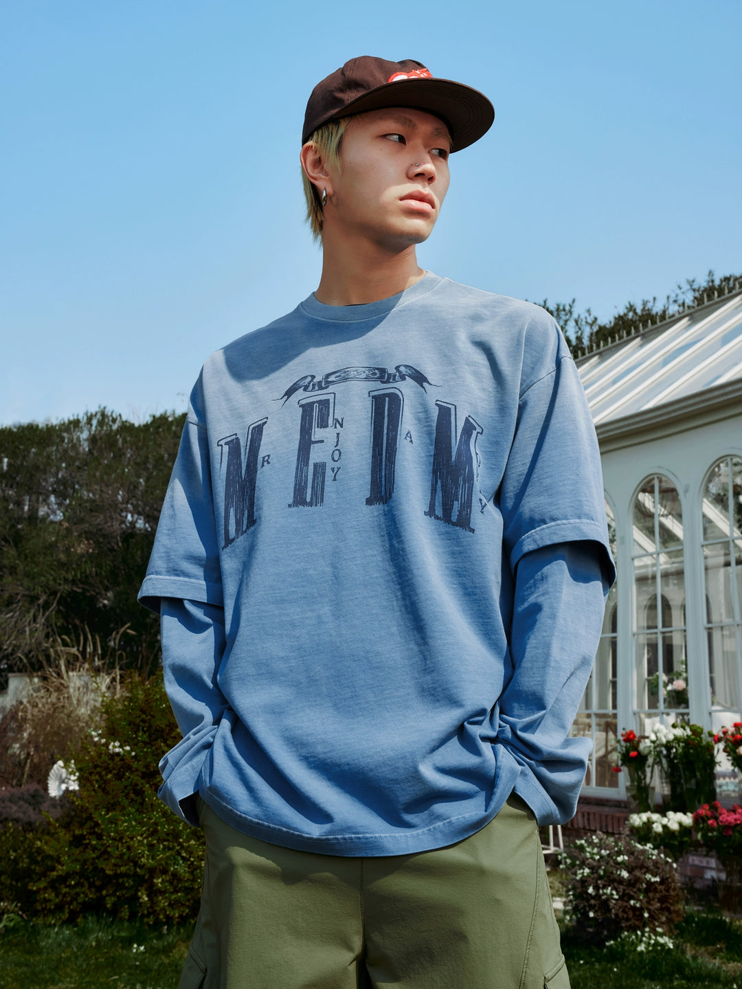 MEDM Washed Double Layer Long Sleeve Tee | Face 3 Face