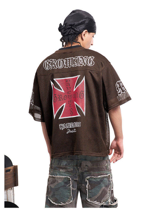 F3F Select 99 Cross Print Mesh Short Sleeve Jersey | Face 3 Face