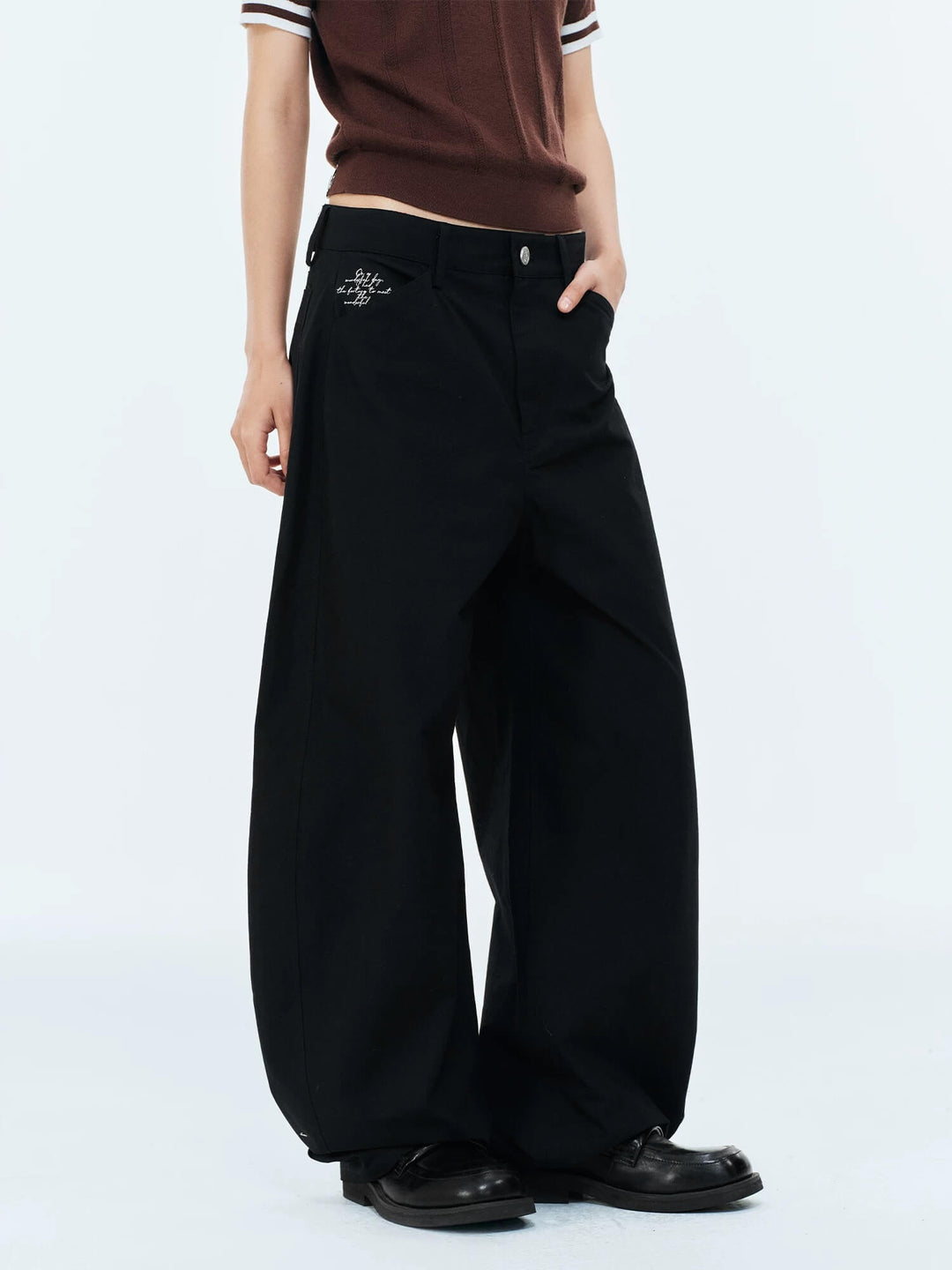 MEDM Lightweight Embroidered Baggy Pants | Face 3 Face