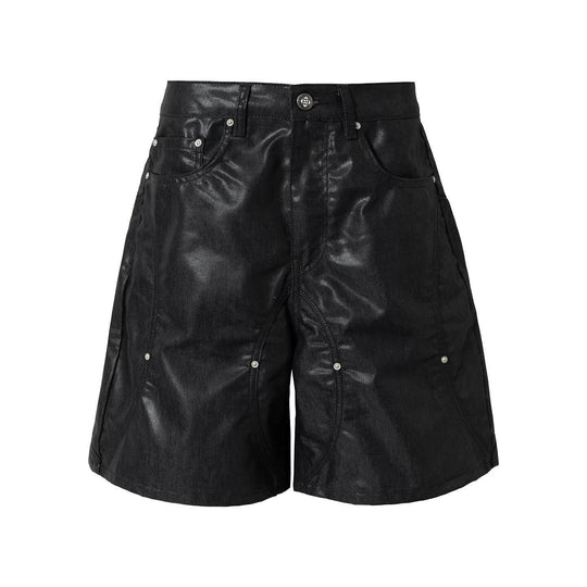 YADcrew Glossy Waxed Denim Shorts | Face 3 Face