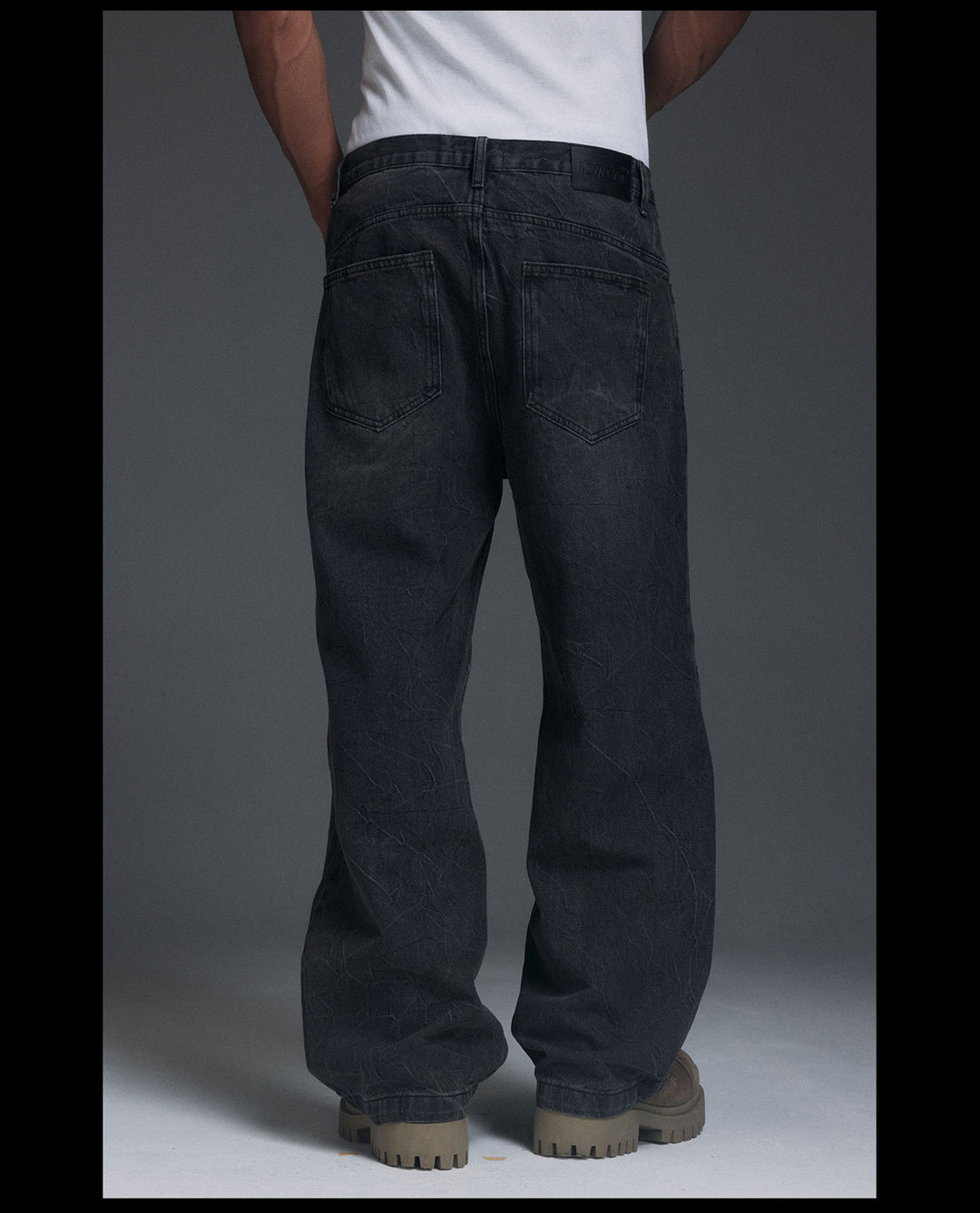 NOVACAM Water-Ripple Washed Baggy Jeans | Face 3 Face