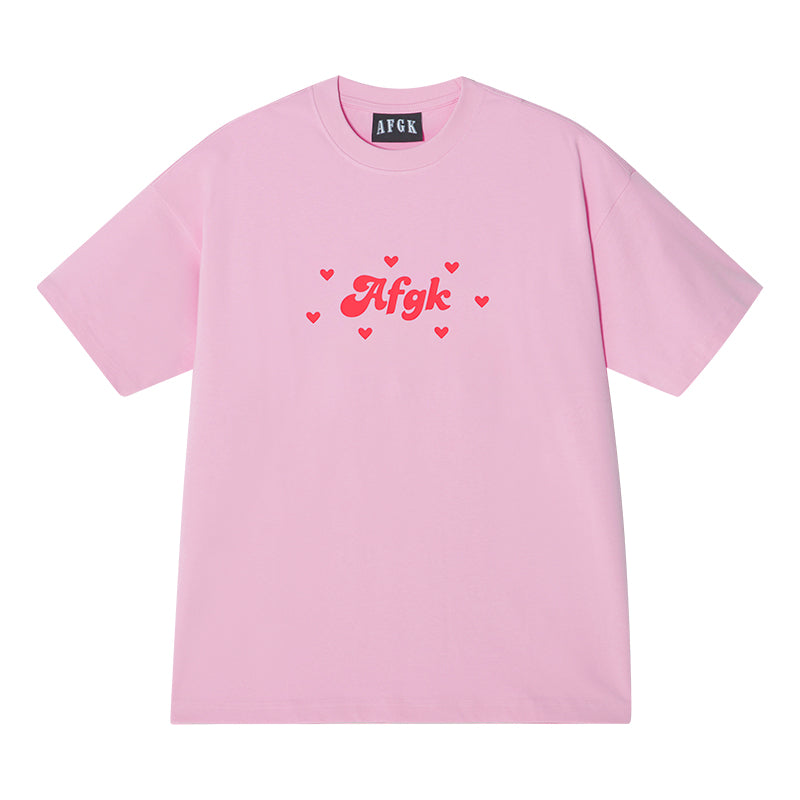 AFGK Love Heart Scattered Confession Slogan Printed Tee
