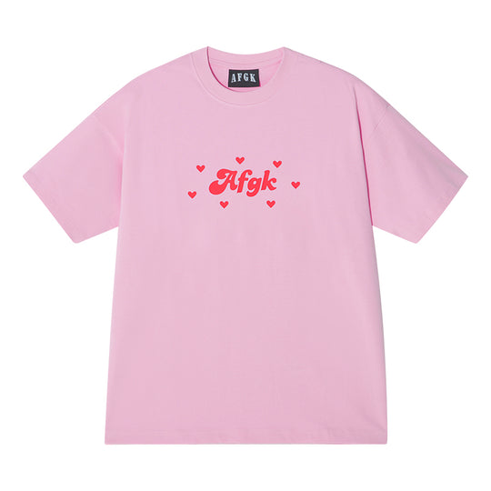 AFGK Love Heart Scattered Confession Slogan Printed Tee