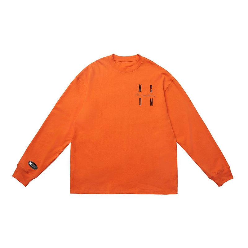 MEDM Standard Logo Embroidered Long Sleeve Tee | Face 3 Face
