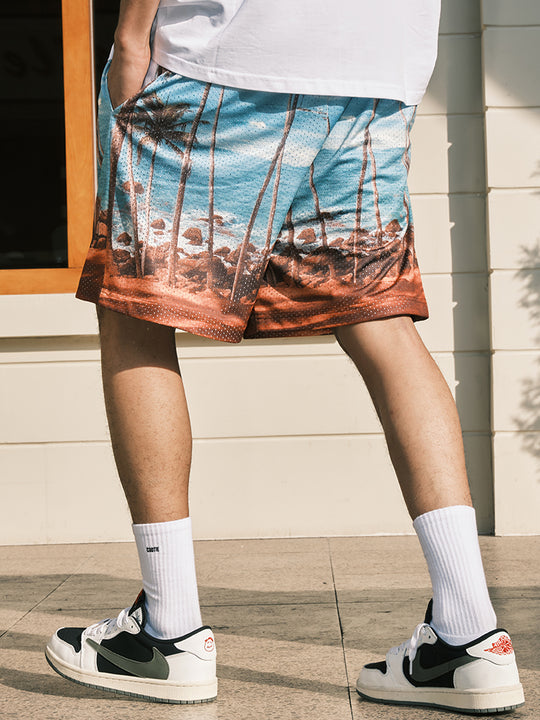 JUST VIBE Coconut Beach Mesh Basketball Shorts | Face 3 Face