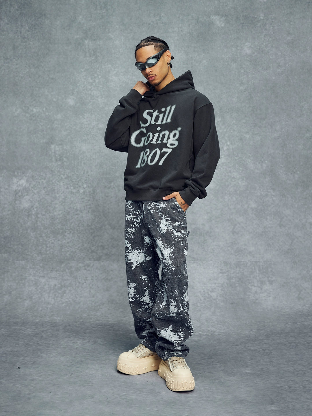 1807 Jacquard Textured Washed Jeans | Face 3 Face