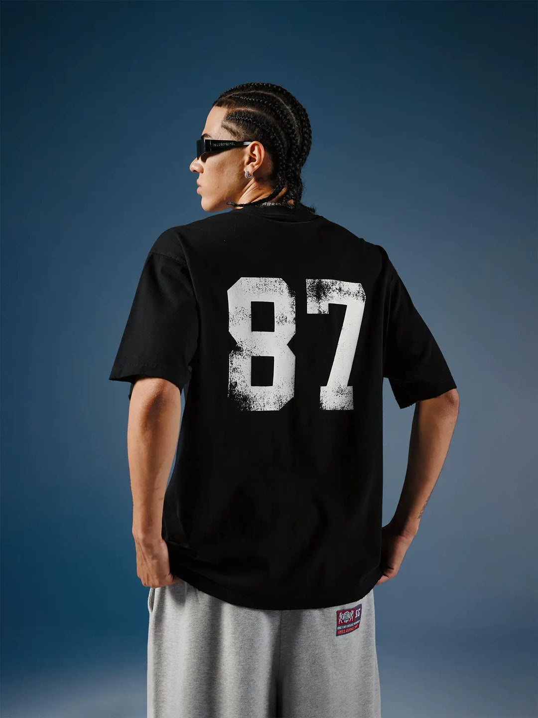 1807 Vintage Number Print Distressed Short Sleeve Tee | Face 3 Face