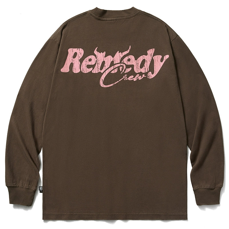 Remedy Cracked Logo Print Long Sleeve Tee | Face 3 Face