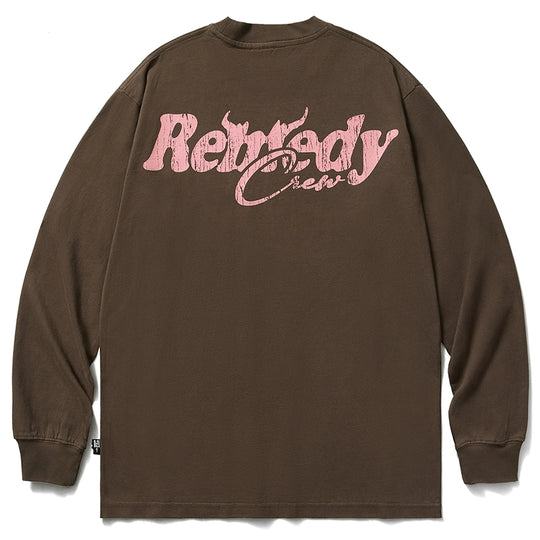 Remedy Cracked Logo Print Long Sleeve Tee | Face 3 Face