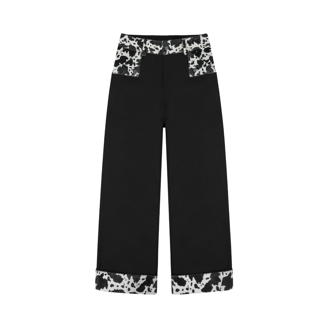ANTIDOTE Wooly Leopard Cow Patchwork Work Pants | Face 3 Face