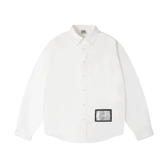 Labt Patch Embroidered Wrinkled Long Sleeve Shirt | Face 3 Face