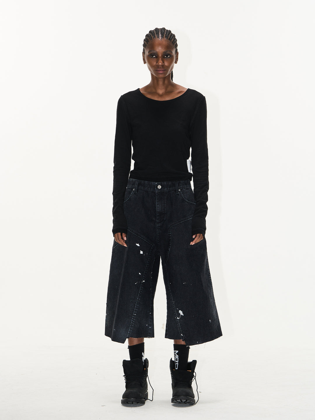 BLIND NO PLAN Washed Inked Flocked Denim Baggy Shorts | Face 3 Face