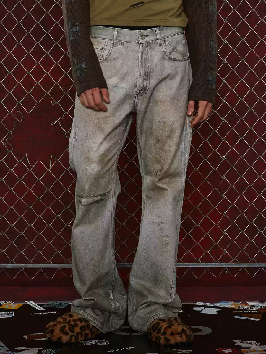 SOD Co. Grunge Digital Printed Flared Jeans | Face 3 Face