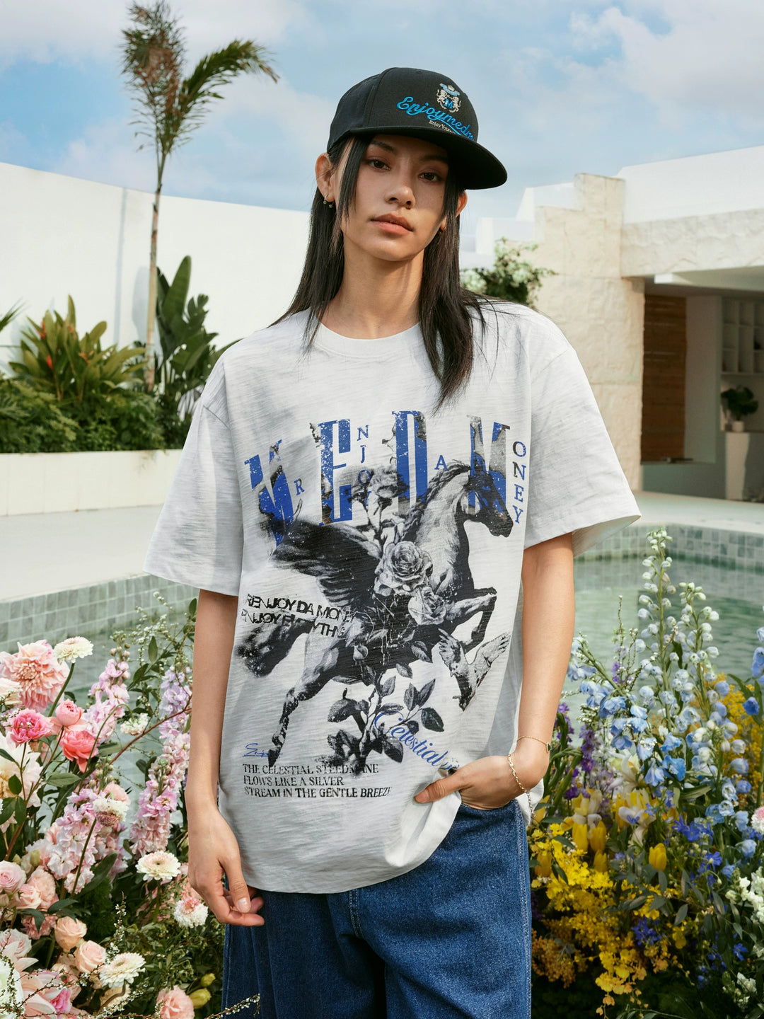 MEDM Pegasus Print Washed Tee | Face 3 Face