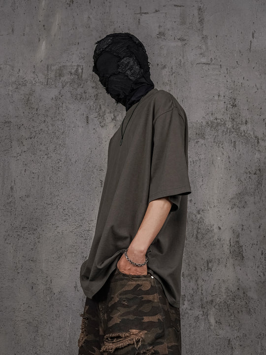 UNDERWATER Brown Sand-Washed Basic Faded Tee | Face 3 Face