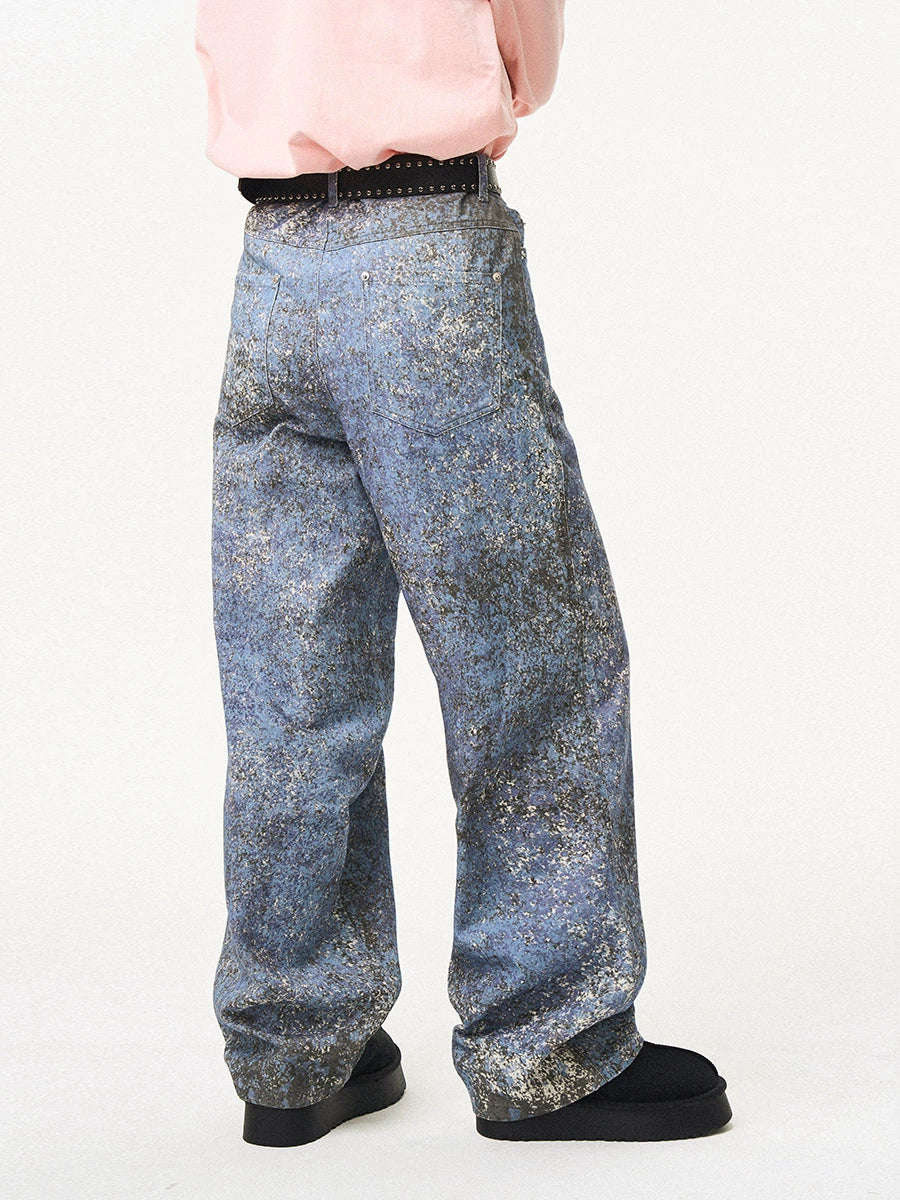 EMPTY REFERENCE Mottled Aged Print Work Pants | Face 3 Face