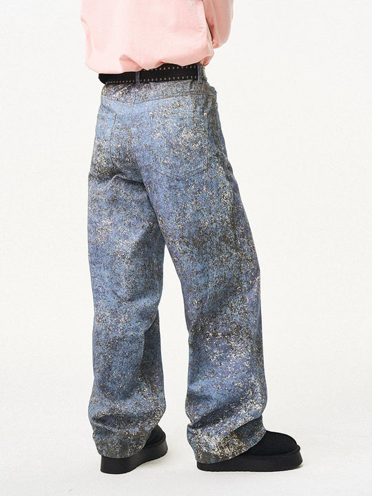 EMPTY REFERENCE Mottled Aged Print Work Pants | Face 3 Face