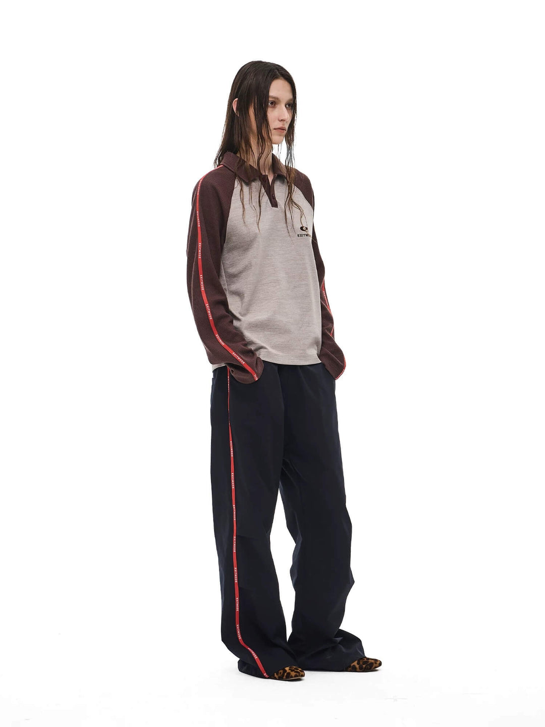 EXITMODE BY BLIND NO PLAN Side Webbing Pleated Track Pants | Face 3 Face