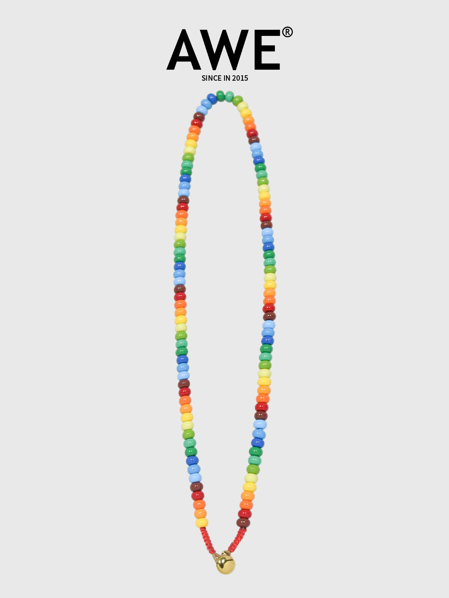 AWE Colorful Enamel Beaded Necklace | Face 3 Face
