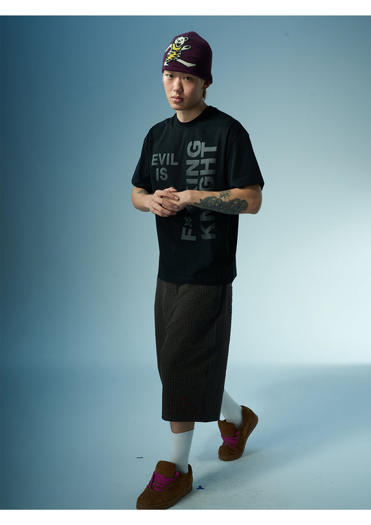 EVILKNIGHT(EK) Slogan Letter Print Tee | Face 3 Face