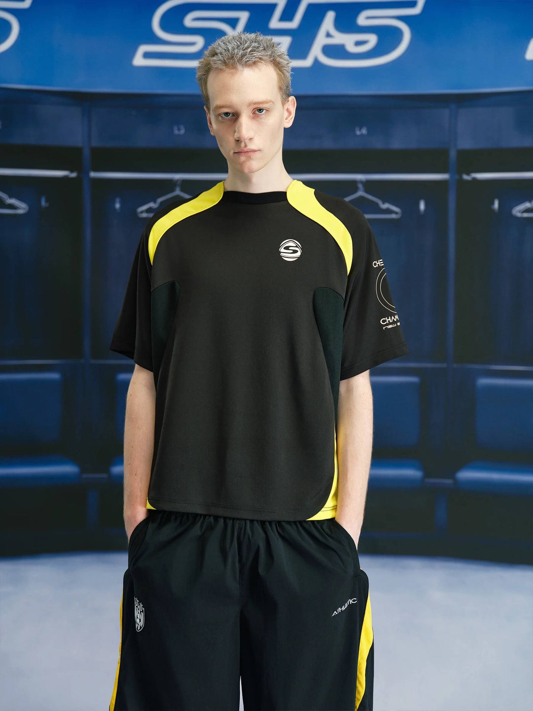 S45 Contrast Patchwork No 9 Short Sleeve Soccer Jersey | Face 3 Face