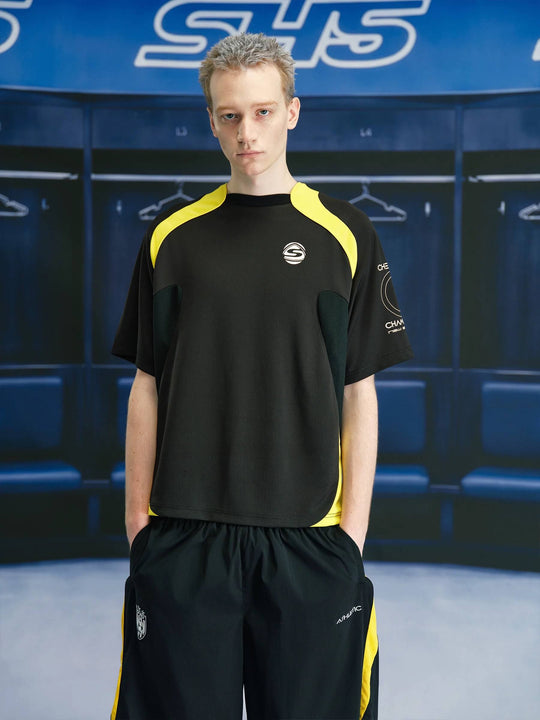 S45 Contrast Patchwork No 9 Short Sleeve Soccer Jersey | Face 3 Face