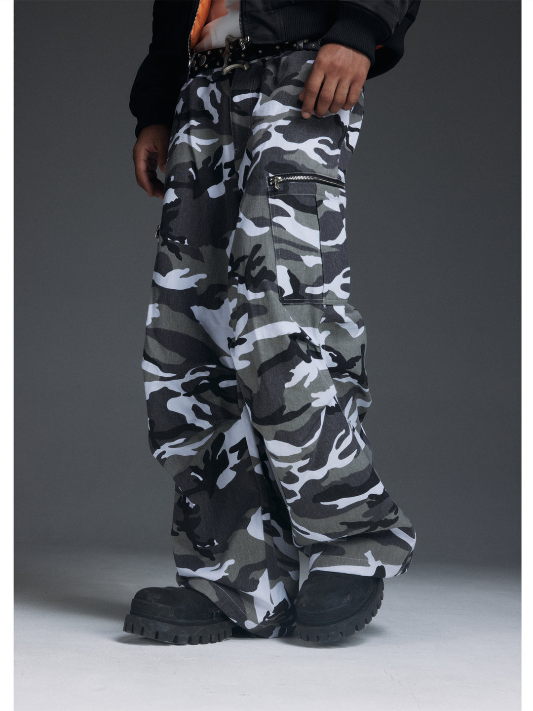 NOVACAM Snow Camouflage Baggy Work Cargo Pants | Face 3 Face