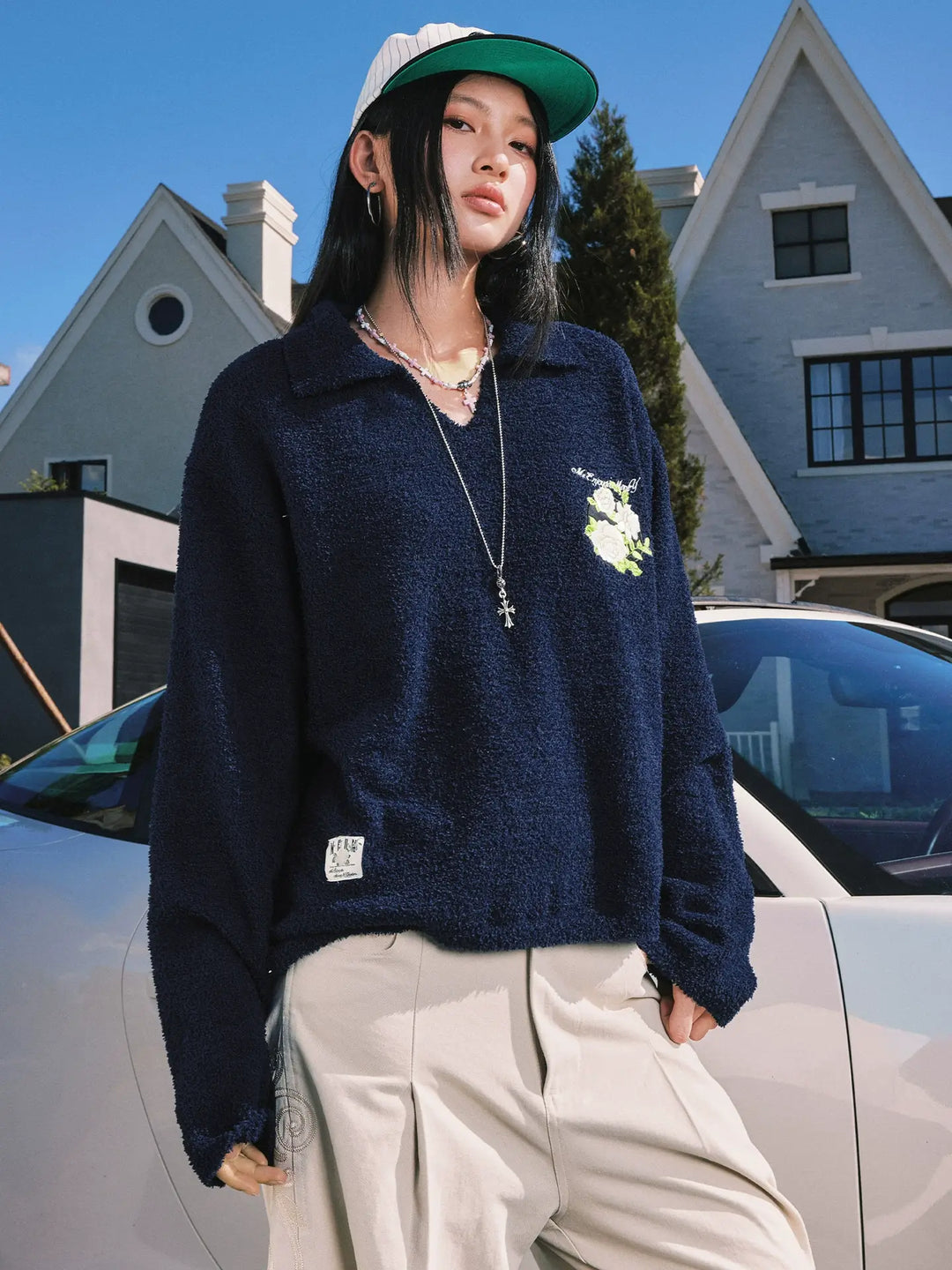 MEDM Coral Fleece Knit Long Sleeve Polo | Face 3 Face