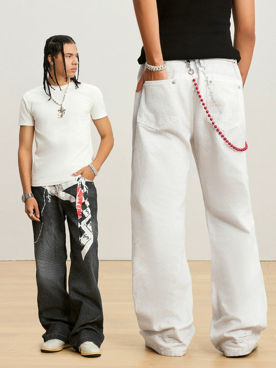 Small Town Kid Scarf Belt Chain 3D Printed Jeans | Face 3 Face