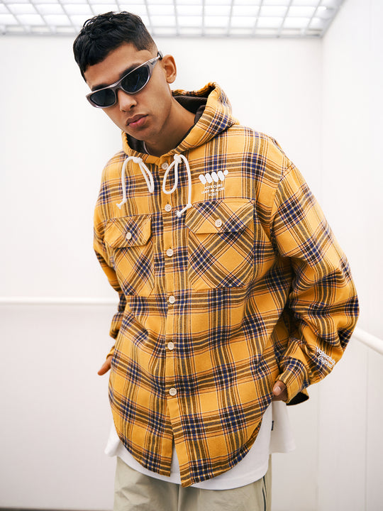 VOTE VVVVOTE Vintage Plaid Hooded Jacket