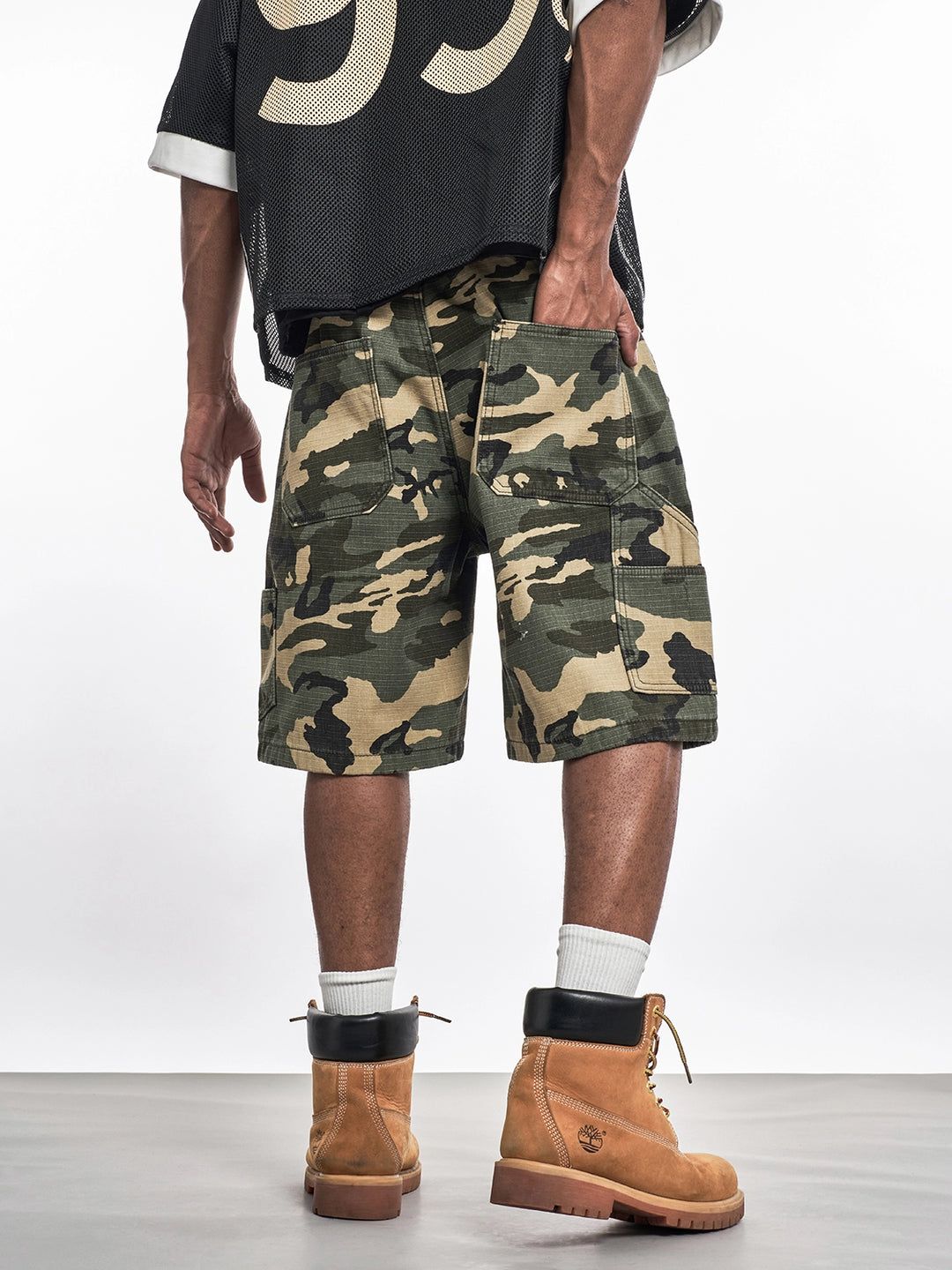 F3F Select Ripstop Double Knee Camouflage Studs Work Shorts | Face 3 Face
