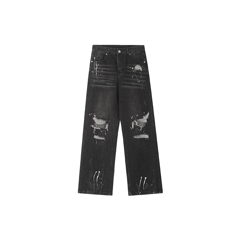 Achock Ripped Washed Vintage Denim Jeans