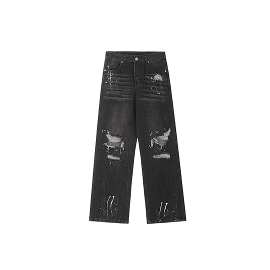 Achock Ripped Washed Vintage Denim Jeans
