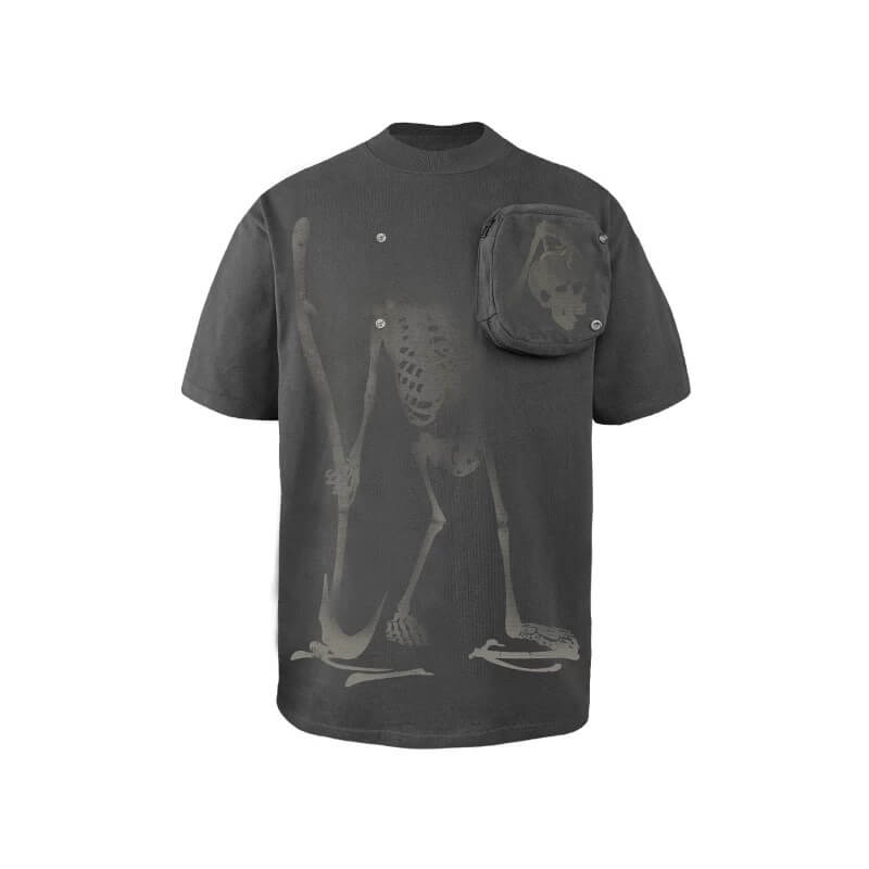 Night Lab Skeleton Print Zip Pocket Tee | Face 3 Face