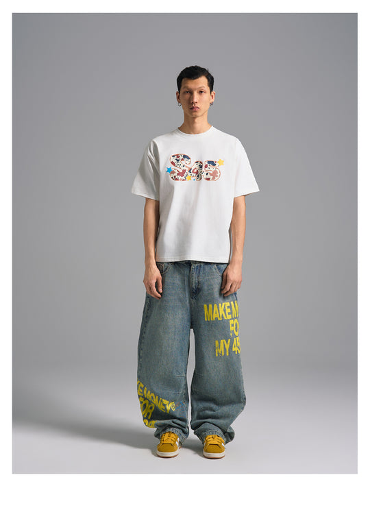 S45 Cow Print Basic Logo Tee | Face 3 Face