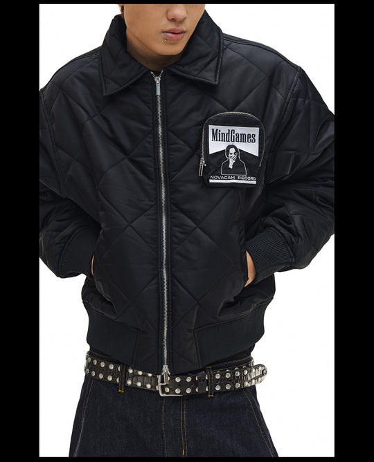 NOVACAM Diamond Plaid Quilted Puffer Jacket | Face 3 Face