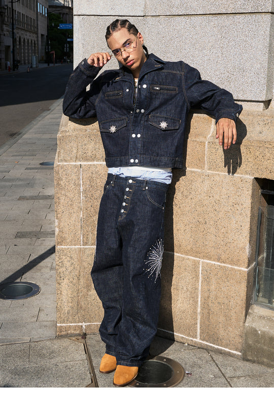 STEEPC Double Breasted Denim Jacket | Face 3 Face