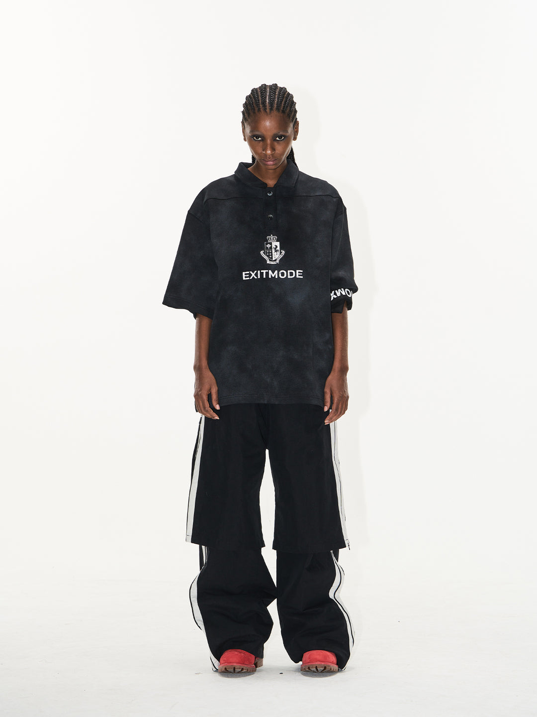 BLIND NO PLAN Cloud Shadow Distressed Dye Printed Polo | Face 3 Face