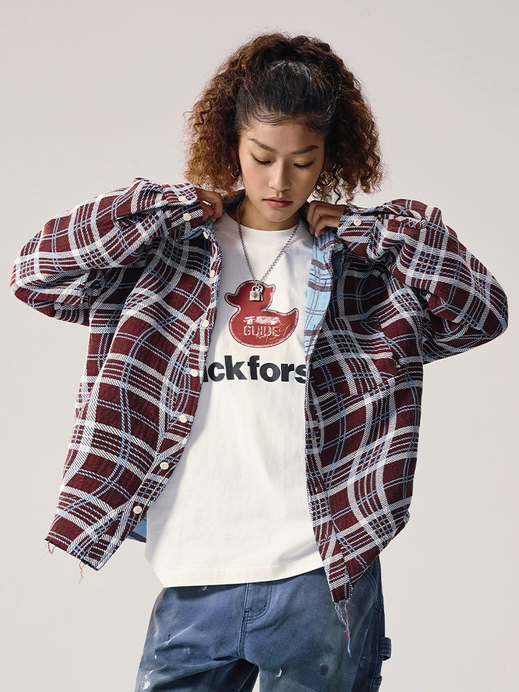 Remedy Wave Plaid Reversible Long Sleeve Shirt | Face 3 Face