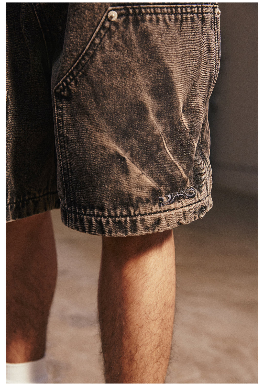 Remedy Washed Double Knee Denim Shorts | Face 3 Face